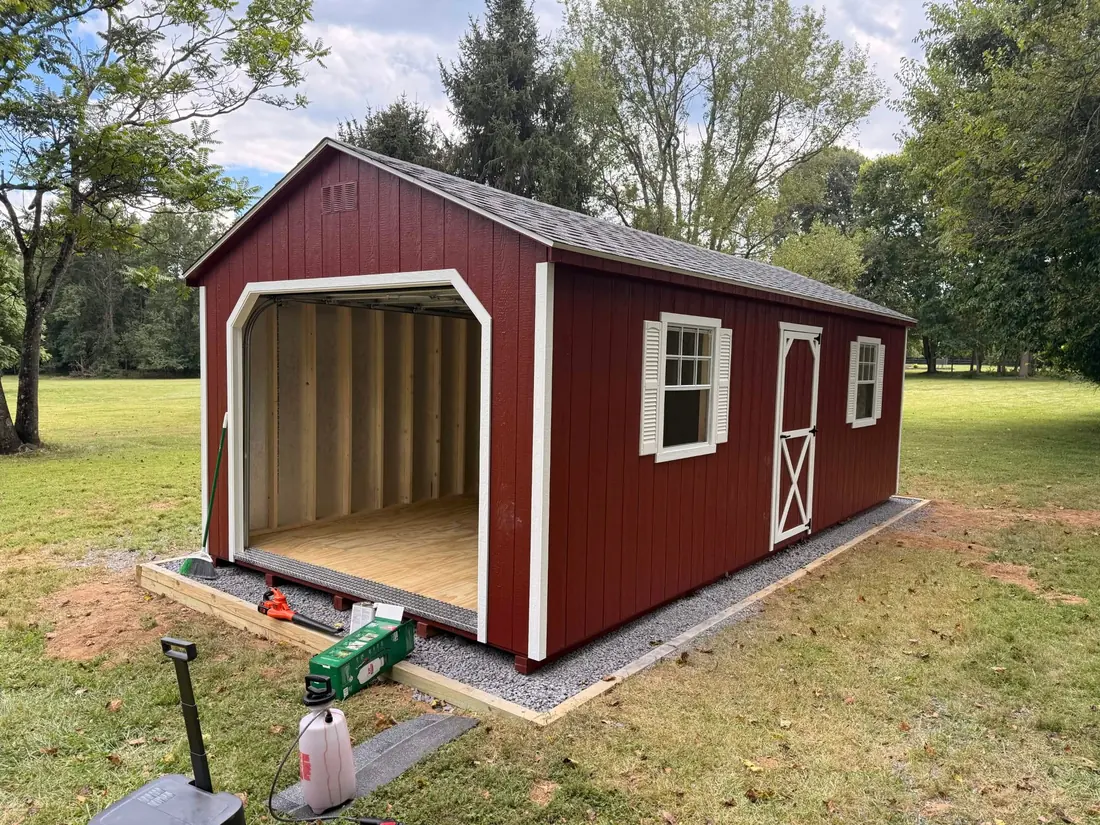 Custom 12×24 garage-door shed
